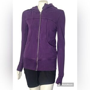 YKK Purple Hood Zipper Front Jacket